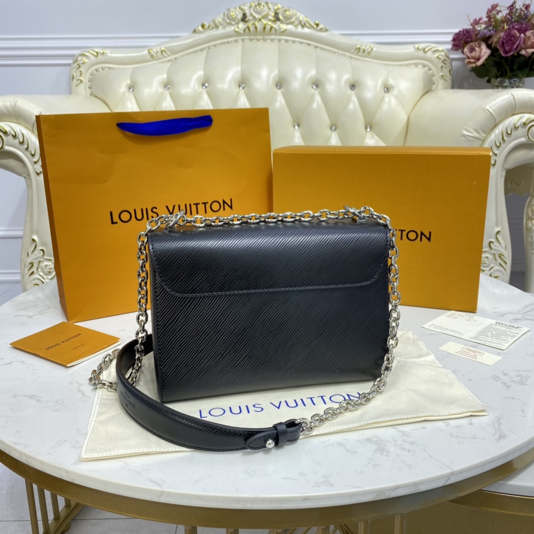 Louis Vuitton TWIST MM Handbag Epi Leather M50282 Black